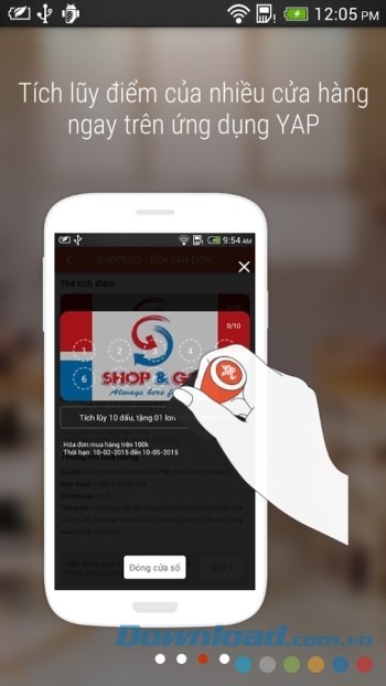 Tích lũy điểm của nhiều cửa hàng trên ứng dụng YAP