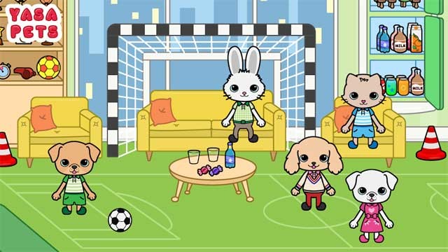 Chơi với bạn bè trong phòng bóng đá độc đáo, sau đó chơi game trên TV