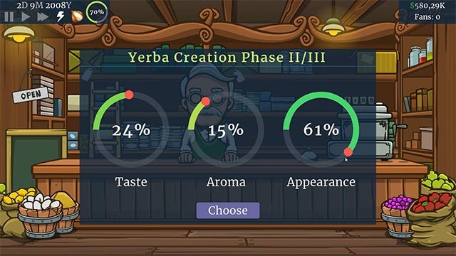 Đưa ra những lựa chọn mang tính quyết định trong khi chơi Yerba Mate Tycoon game