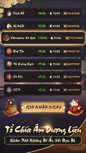 Tổ chức hoạt động Âm Dương Liêu