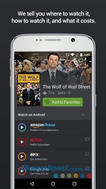 Yidio cung cấp thông tin chi tiết về chương trình cho người dùng