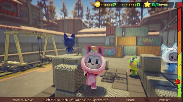 Hóa thân thành những con vật dễ thương và chơi đùa với các khối hình lập phương