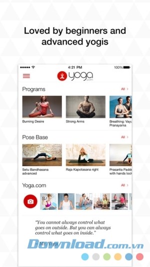 Yoga.com cho iOS hướng dẫn tập yoga