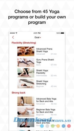 Yoga.com cho iOS hướng dẫn tập yoga chính xác