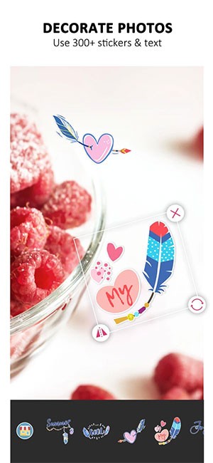 Trang trí ảnh bằng text, sticker