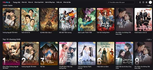 Thư viện lớn gồm các bộ phim, chương trình truyền hình được cấp phép