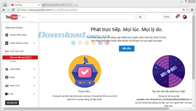 Phát trực tiếp video để chia sẻ trực tiếp những khoảnh khắc thú vị với hàng tỷ người dùng