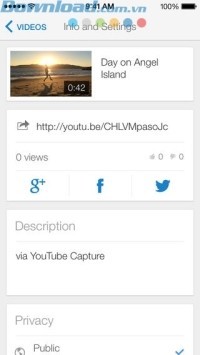 Chia sẻ video qua nhiều kênh khác nhau