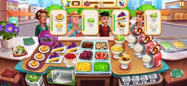 Nấu ăn và phục vụ các vị khách khác nhau trong game Yummy Carnival