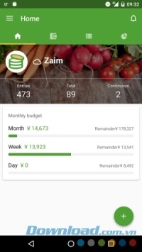 Quản lý chi tiêu bằng Zaim cho Android