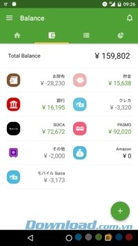 Zaim cho Android cân đối ngân sách