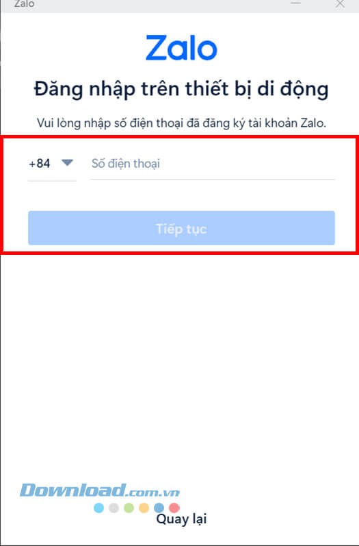 Nhập số điện thoại