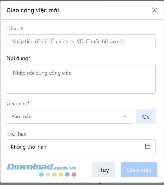Giao công việc trên nhóm Zalo