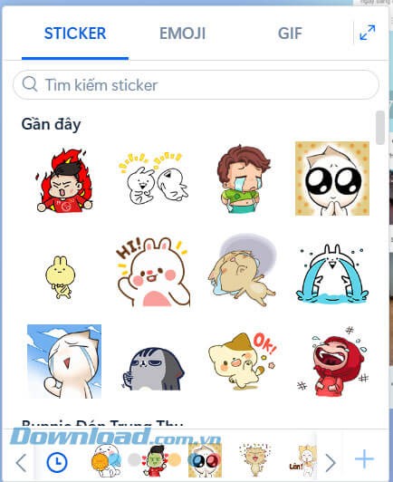 Gửi tin nhắn Sticker trên Zalo