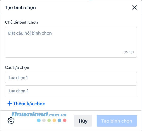 Tạo bình chọn trên Zalo
