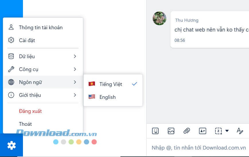 Cài đặt ngôn ngữ