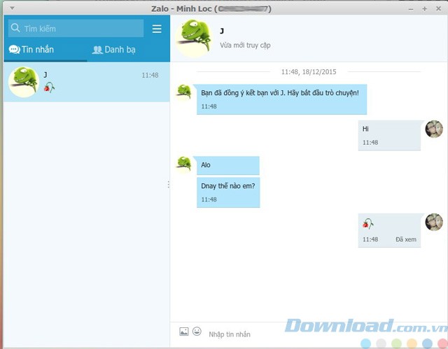 Zalo cho Linux khi trò chuyện
