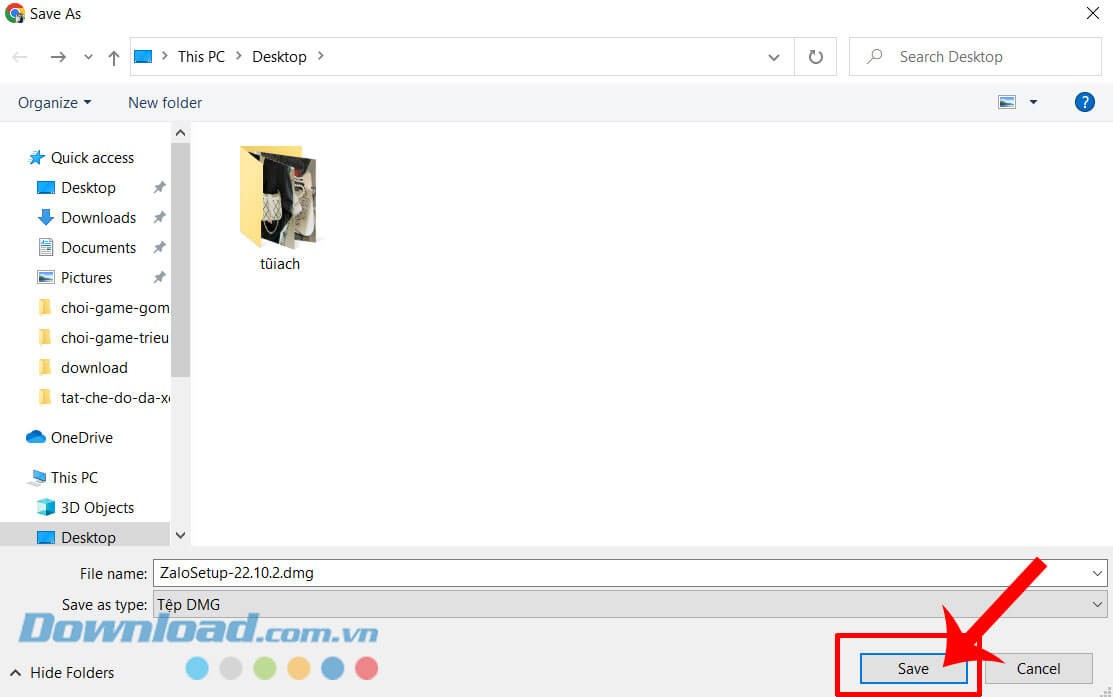 Nhấn vào nút Save