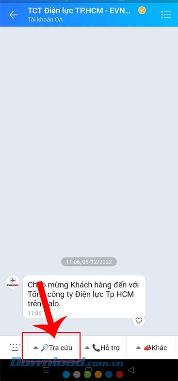 Ấn vào mục Tra cứu