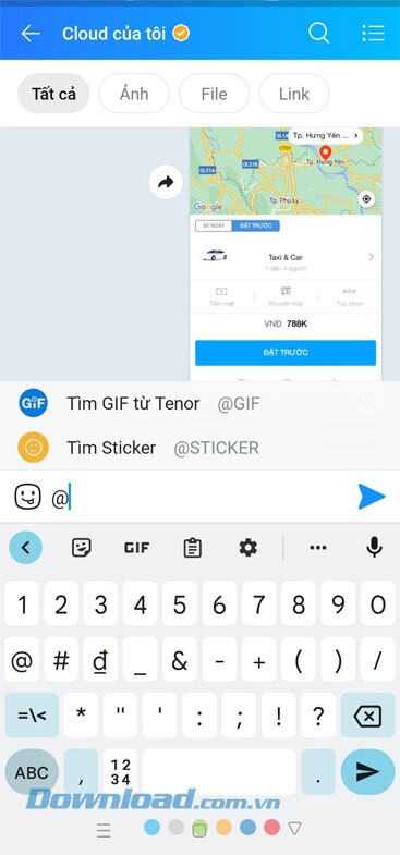 Gõ @ để tìm kiếm nhanh