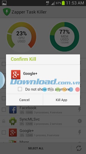 Zapper Task Killer for Android