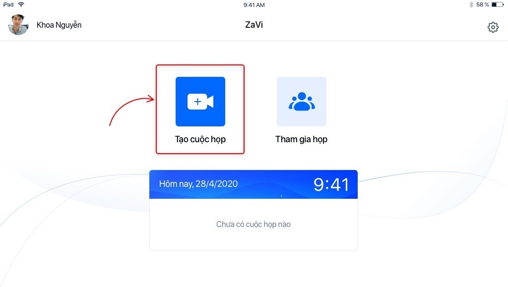 Tạo cuộc họp trên Zavi