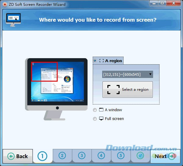 Chọn chế độ quay video màn hình trong ZD Soft Screen Recorder