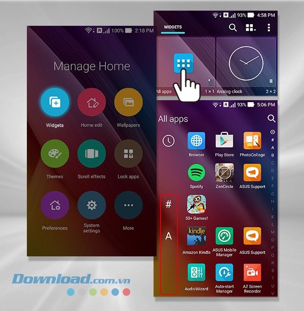 Tính năng All Apps trên ZenUI Launcher