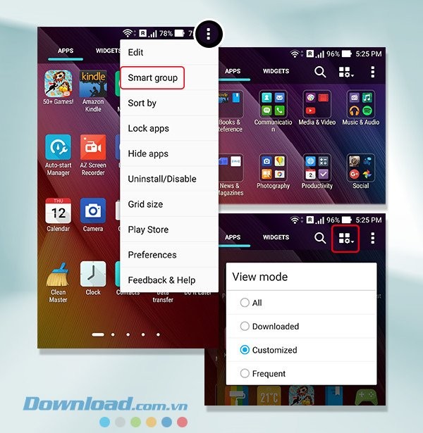 Tổ chức ứng dụng với ZenUI Launcher