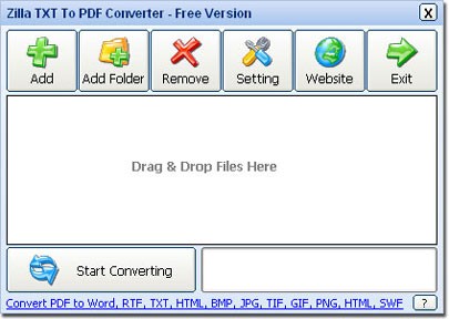 Zilla TXT To PDF Converter