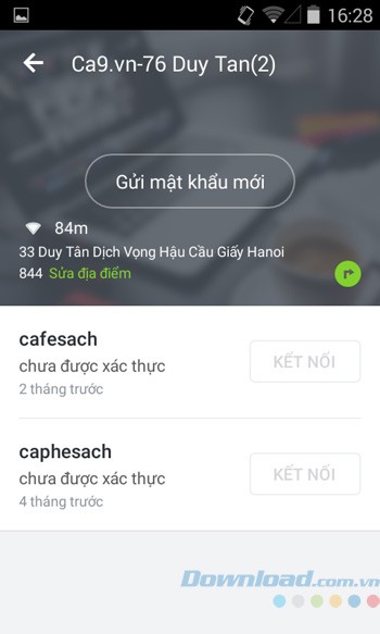Gửi mật khẩu wifi mới