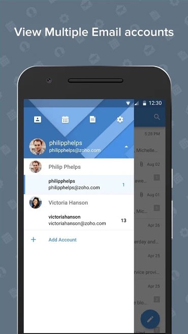 Zoho Mail for Android hỗ trợ quản lý nhiều tài khoản Email