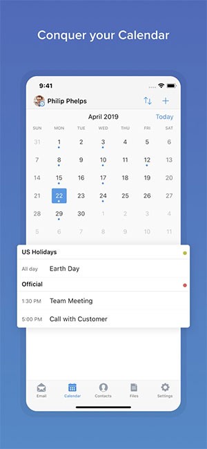 Zoho Mail tích hợp lịch điện tử