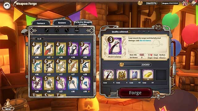 Có hơn 200 thẻ vũ khí với sức mạnh độc nhất để chế tạo bộ bài của riêng bạn