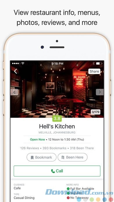 Zomato cung cấp thông tin chi tiết về món ăn