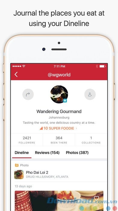 Quản lý danh sách yêu thích trên Zomato