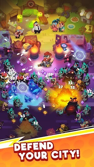 Bải vệ thành phố của bạn khỏi zombie trong game Zombastic