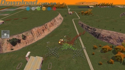 chọn chế độ chơi từ trên cao hoặc hòa vào đội quân