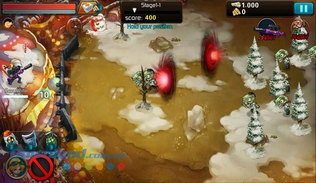 Giao diện màn chơi game Zombie Corps