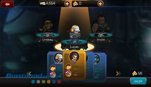 Hệ thống nhân vật trong game Zombie Corps