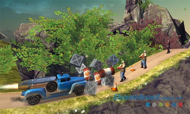 Húc bay chướng ngại vật trong game đua xe miễn phí Zombie Derby 2 cho máy tính và Windows Phone