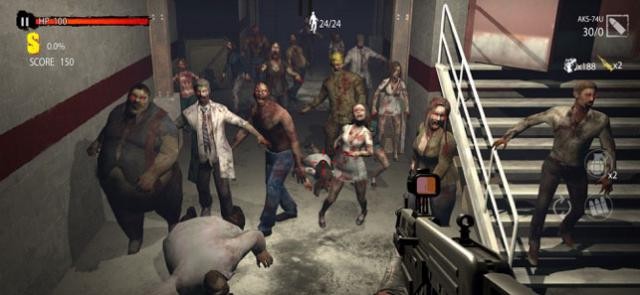 Bắn súng tiêu diệt lũ xác sống đông đảo trong game Zombie Hunter D-Day