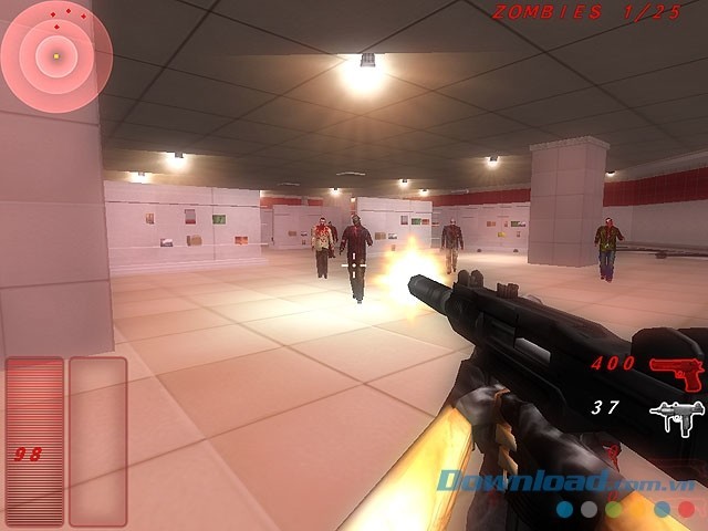 Kết hợp tay mắt và phản xạ nhanh nhạy để bắn hạ zombie