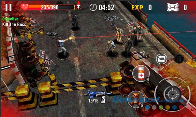 Giao diện chơi game Zombie Overkill 3D trên Android