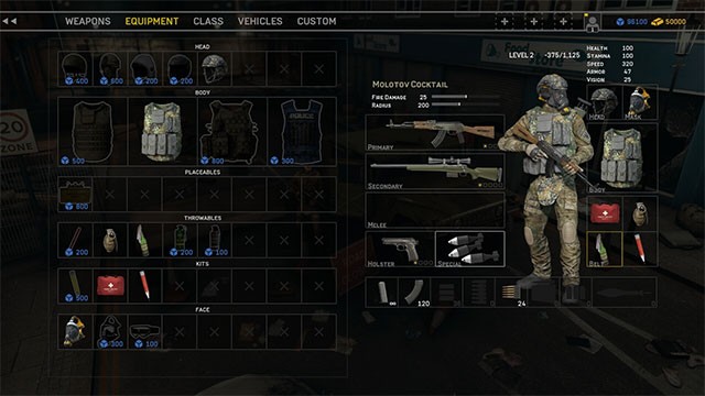 Tùy chỉnh và nâng cấp nhân vật trong game Zombie Raid bằng hàng loạt vũ khí tiên tiến