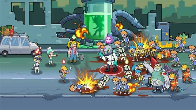 Các nhân vật trong Zombie Squad có tạo hình độc đáo và có thể chiến đấu tự động