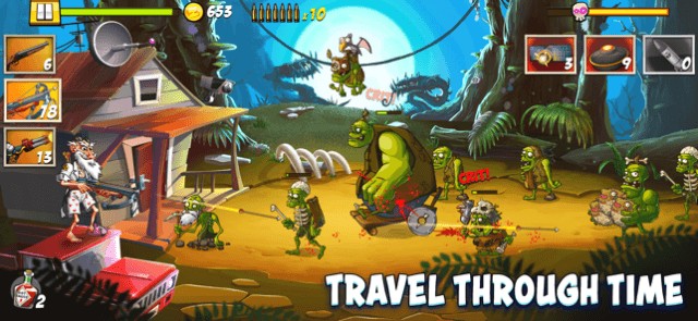 Cùng ông già tiêu diệt zombie trong ZombieSmash: Time Travel