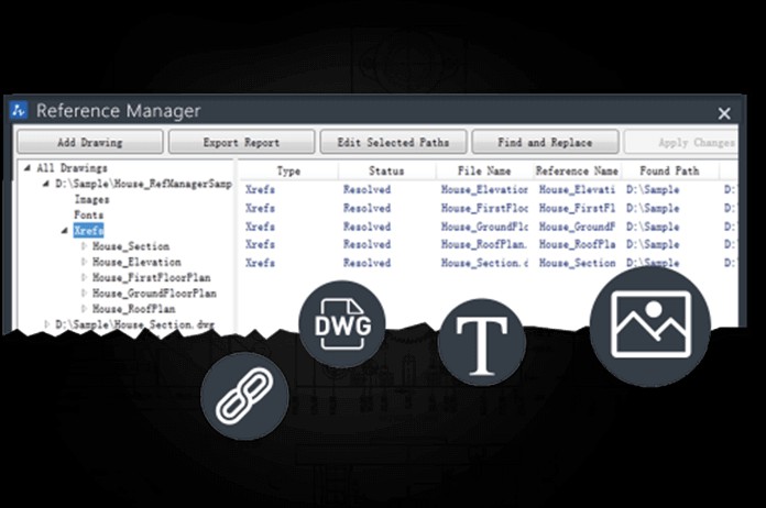 ZWCAD hỗ trợ quản lý tham chiếu