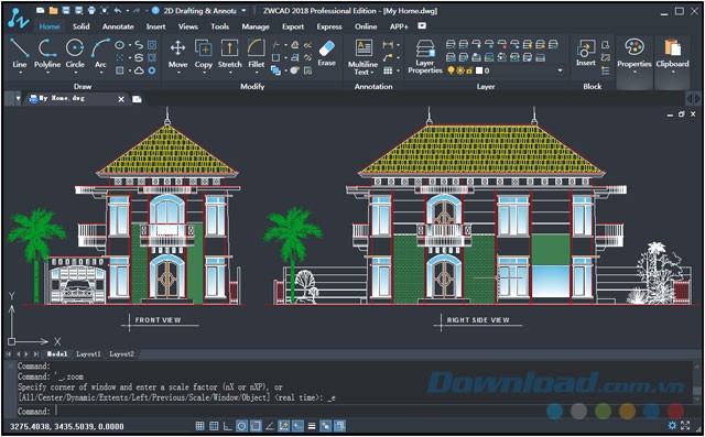 Phần mềm vẽ kỹ thuật ZWCAD 2018