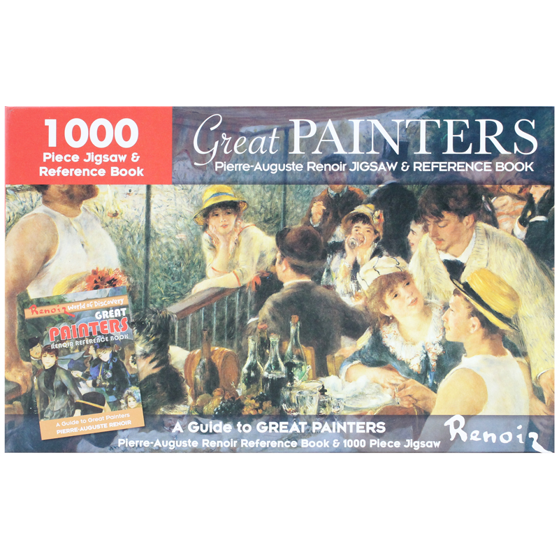 1000 piece jigsaw & reference book: great painters pierre-auguste renoir